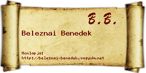 Beleznai Benedek névjegykártya