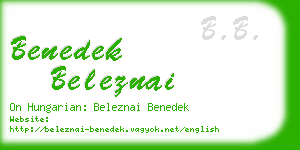 benedek beleznai business card